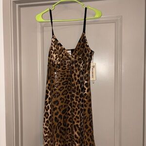 No Boundaries Leopard Sequin dress Large